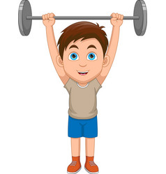 Cute Boy Lifting Weights Ca