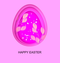 Happy Easter Greeting Card Paper Cut Egg Shape