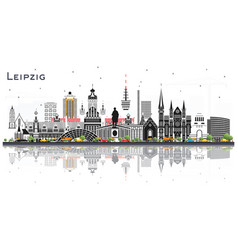 Leipzig Germany City Skyline With Gray Buildings