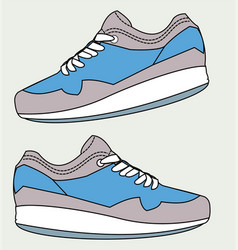 Sneakers In Blue And Gray Colors