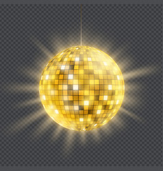 Bright Glowing Golden Disco Ball