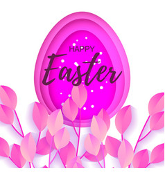 Happy Easter Greeting Card Purple Paper Cut Egg