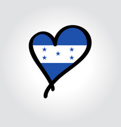 Honduras Flag Heart-shaped Hand Drawn Logo