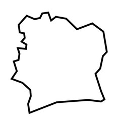 Ivory Coast Country Map Thick Outline Icon