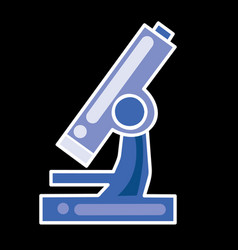 Stylish Blue Microscope On Black Cartoon