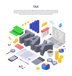 Tax Concept Banner Isometric Style