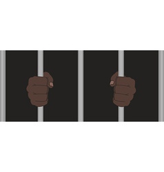 Black Man Fists Holding Prison Bars