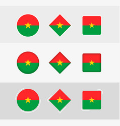 Burkina Faso Flag Icons Set Flag Of Faso