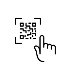 Finger Tapping On Qr Code Accessing Website