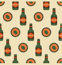 Beer Bottle Seamless Pattern Cap With Bottle