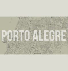 Porto Alegre Map City Poster Horizontal