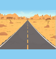 Scenic Desert Road Flat Color