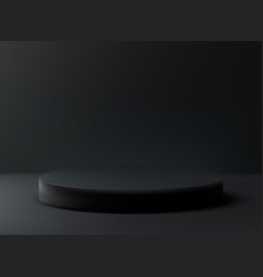 3d Realistic Black Round Mockup Black