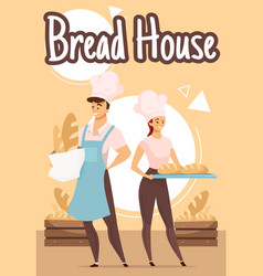 Bread House Poster Template Couple Of Bakers