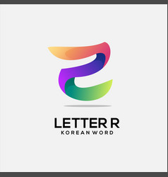 Letter R Korean Word Logo Colorful