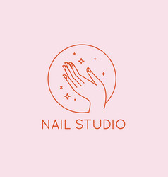 Logo Design Template In Linear Style - Nail