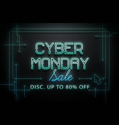 Neon Cyber Monday Banner Design