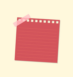 Red Lined Notepaper Journal Sticker