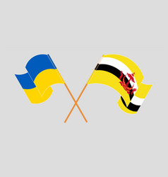 Crossed Flags Of Brunei And The Ukraine