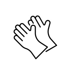 Garden Gloves Line Icon On White