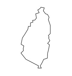 Saint Lucia Country Map Thin Outline Icon