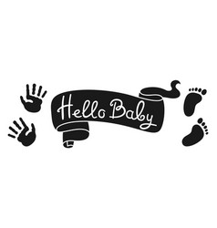 Hello Baby Ribbon Stamp Press Imprint Foot Hand