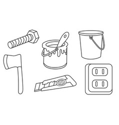 Technician Tools Outline Element Clipart Design