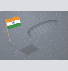 Astronaut Boot Footprint And India Flag On Moon