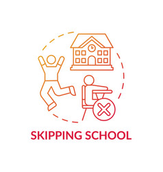 Skipping School Red Gradient Concept Icon