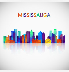 Mississauga Skyline Silhouette In Colorful