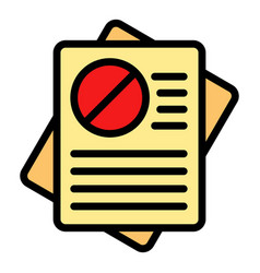 Rejected Documents Icon Color Outline