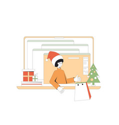 Christmas Online Shopping Stay Home At Winter