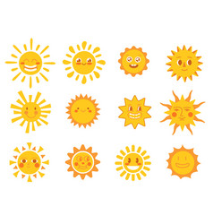 Cute Sun Faces Good Morning Sunshine Yellow