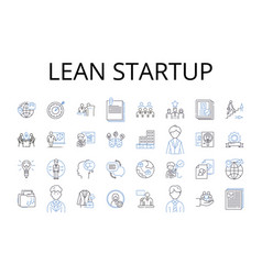 Lean Startup Line Icons Collection Agile