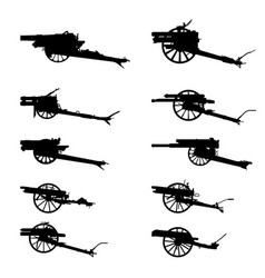 Old Cannon Artillery Silhouette Set