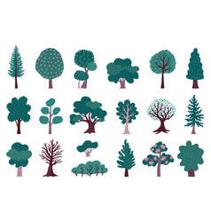 Tree Icons Forest Plant Silhouettes Green Park