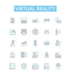 Virtual Reality Line Icons Set Virtual