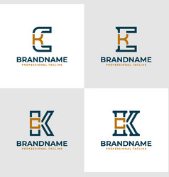 Elegant Letters Ck And Kc Monogram Logo Suitable