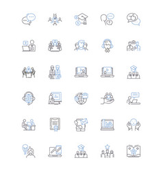 Excursion Business Line Icons Collection