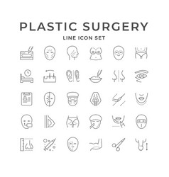 Set Line Icons Plastic Surgery