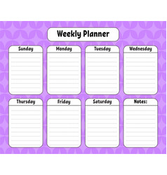 Weekly Planner Bright Colorful Blank Printable