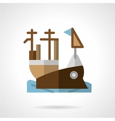 Aircraft Carrier Flat Color Icon