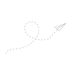 Flying Paper Plane With Path Dashed Line Origami