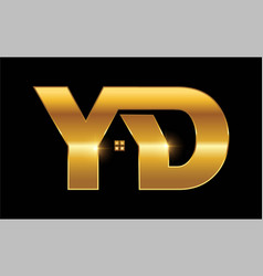 Golden Monogram Logo Letter Yd 1