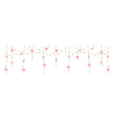 Hanging Vines With Pink Flowers Simple Minimal