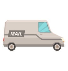 Mail Truck Delivery Icon Cartoon Man