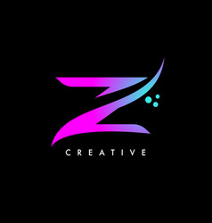 Purple Blue Z Letter Logo Design With Elegant