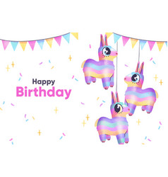 Watercolour Birthday Background Animal Balloons