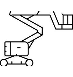 Boom Lift Construction Car Vehicle Line Icon