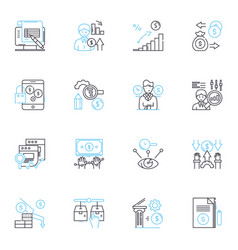 Fund Management Linear Icons Set Portfolio